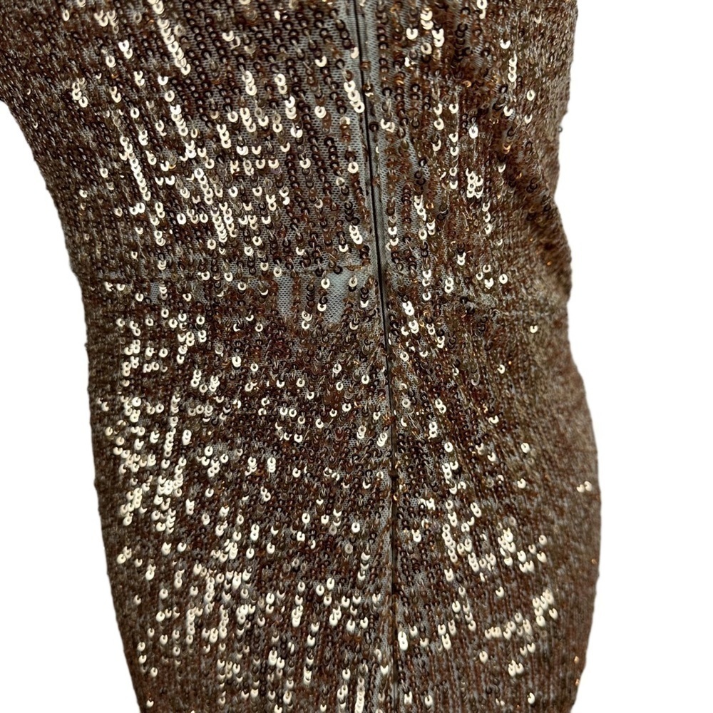 NWOT Nookie Veda One Shoulder Sequin Maxi Gown in Caramel Size Large - Picture 6 of 8